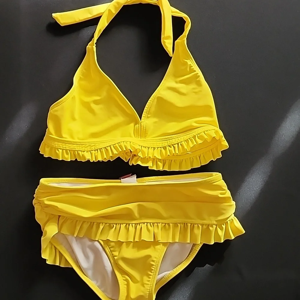 Yellow Ruffled Bikini - Picture 1 of 7